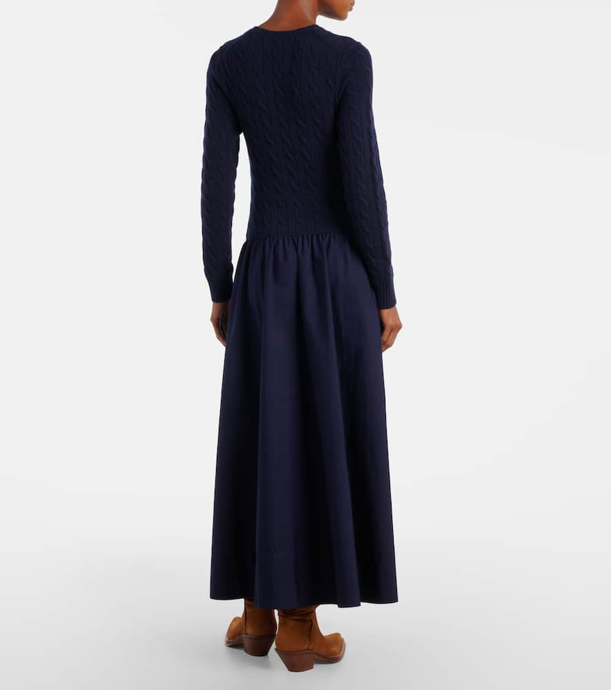 Polo Ralph Lauren Cotton And Wool-blend Maxi Dress In Animal Print