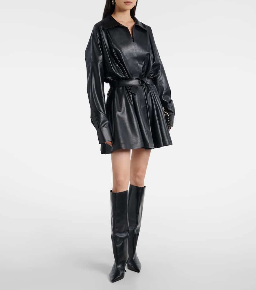 Norma Kamali Flared Sheer Minidress In Black