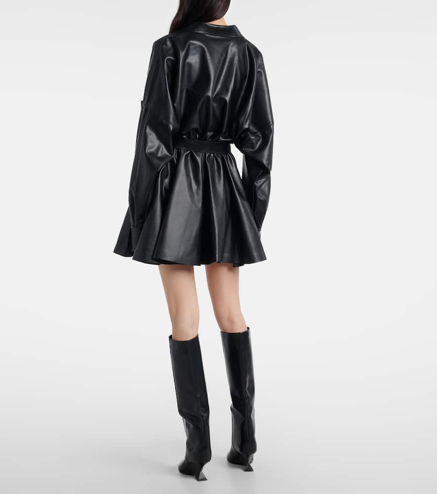 Norma Kamali Flared Sheer Minidress In Black