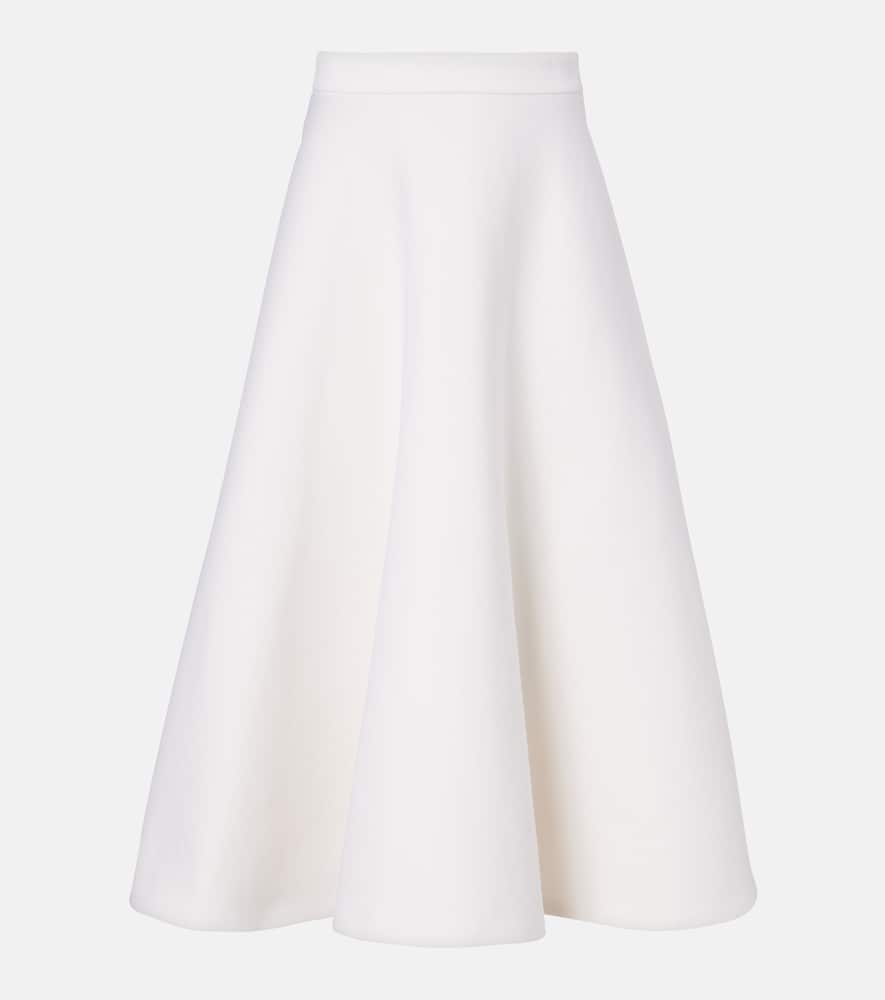 Max Mara Gathered Midi Skirt In White
