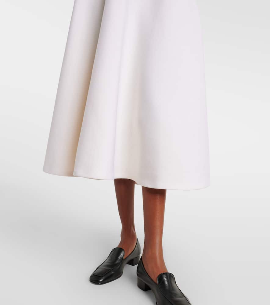 Max Mara Gathered Midi Skirt In White