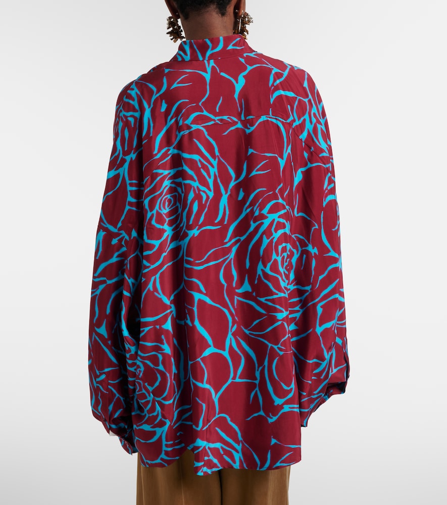  Dries Van Noten Dries Van Noten Printed Oversized Satin Shirt 