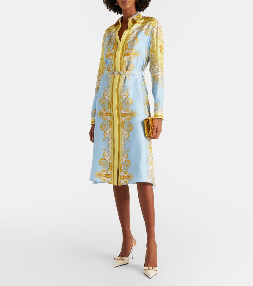 Versace Gianni Ribbon 85 Leather Slingback Pumps In White