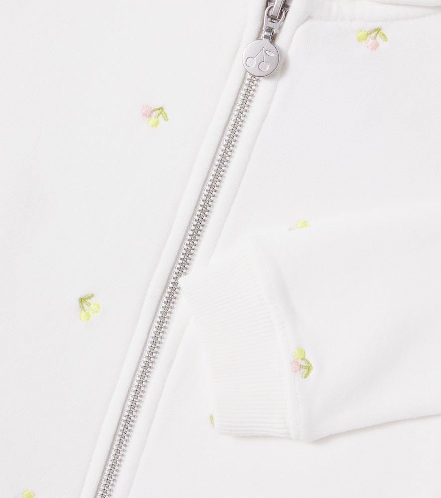  Bonpoint Bonpoint Bestickte Kapuzenjacke Aus Baumwoll-jersey 