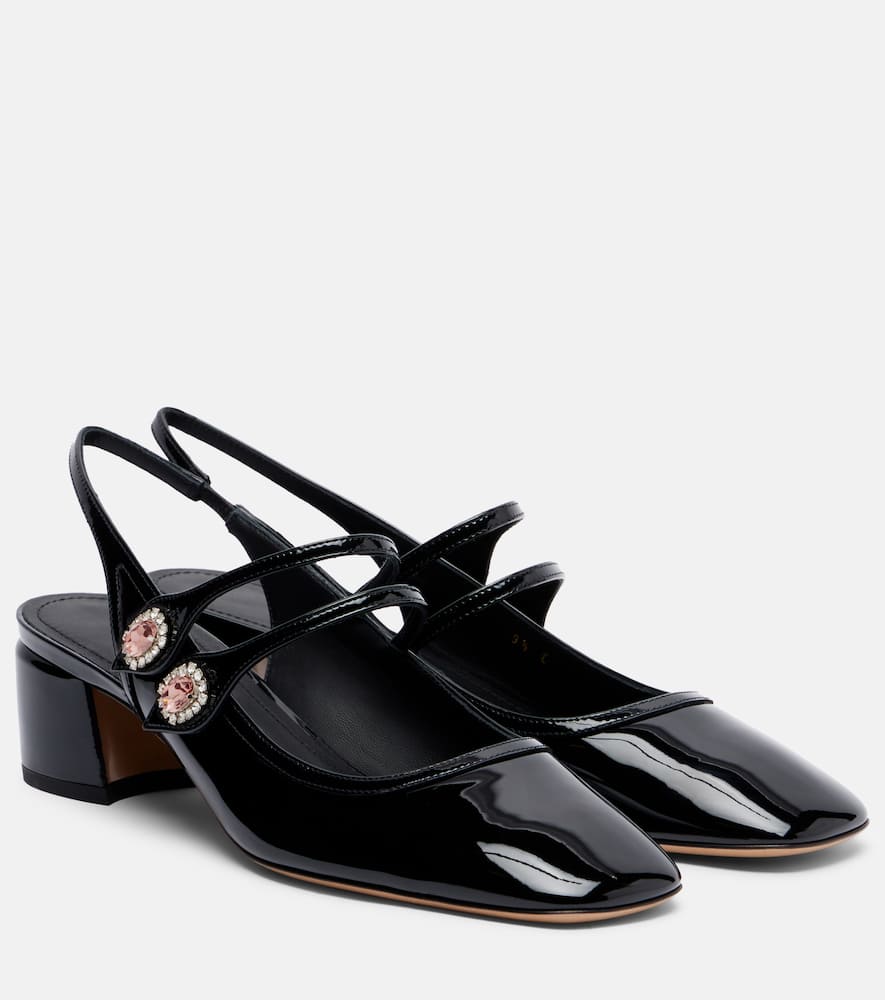 Ferragamo Milly Patent Leather Slingback Pumps In Black