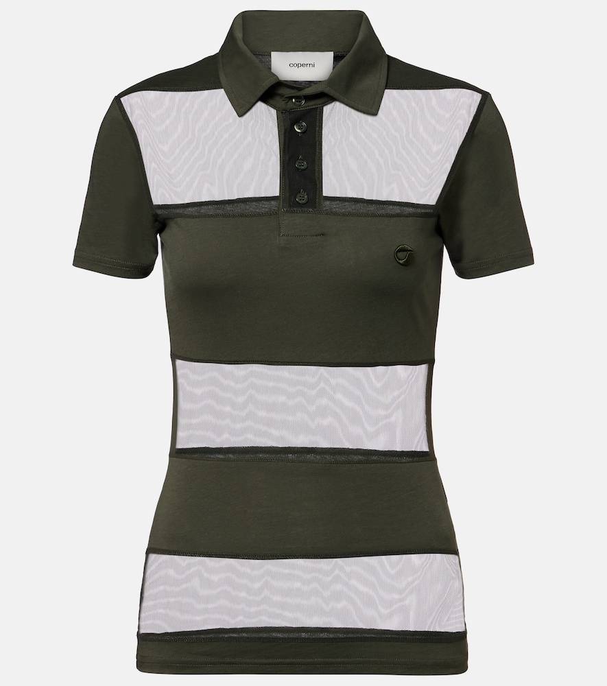 Coperni Paneled cotton-blend crop top
