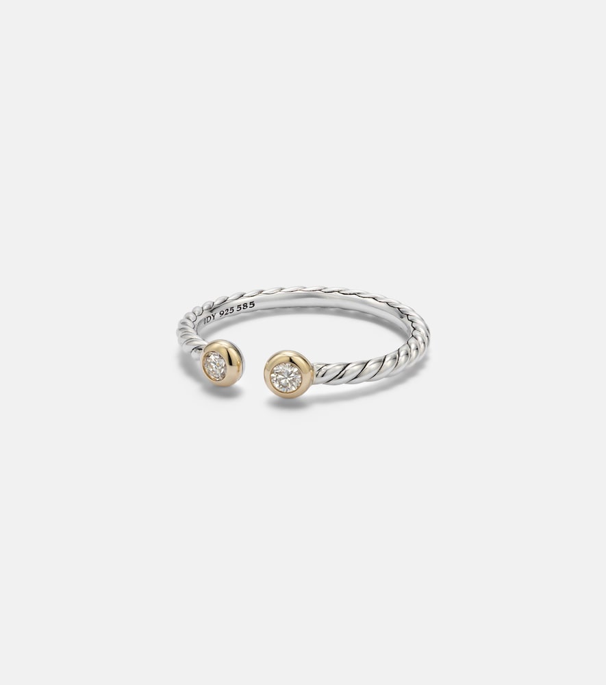 David Yurman Cable Open sterling silver and 14kt gold ring with diamonds | Thumbnail 6 David Yurman Cable Open sterling silver and 14kt gold ring with diamonds | Thumbnail 6
