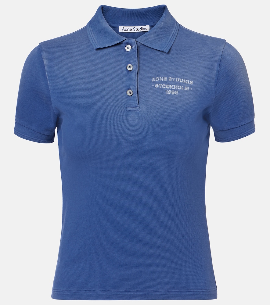 Acne Studios Faded cotton-blend piqué polo shirt