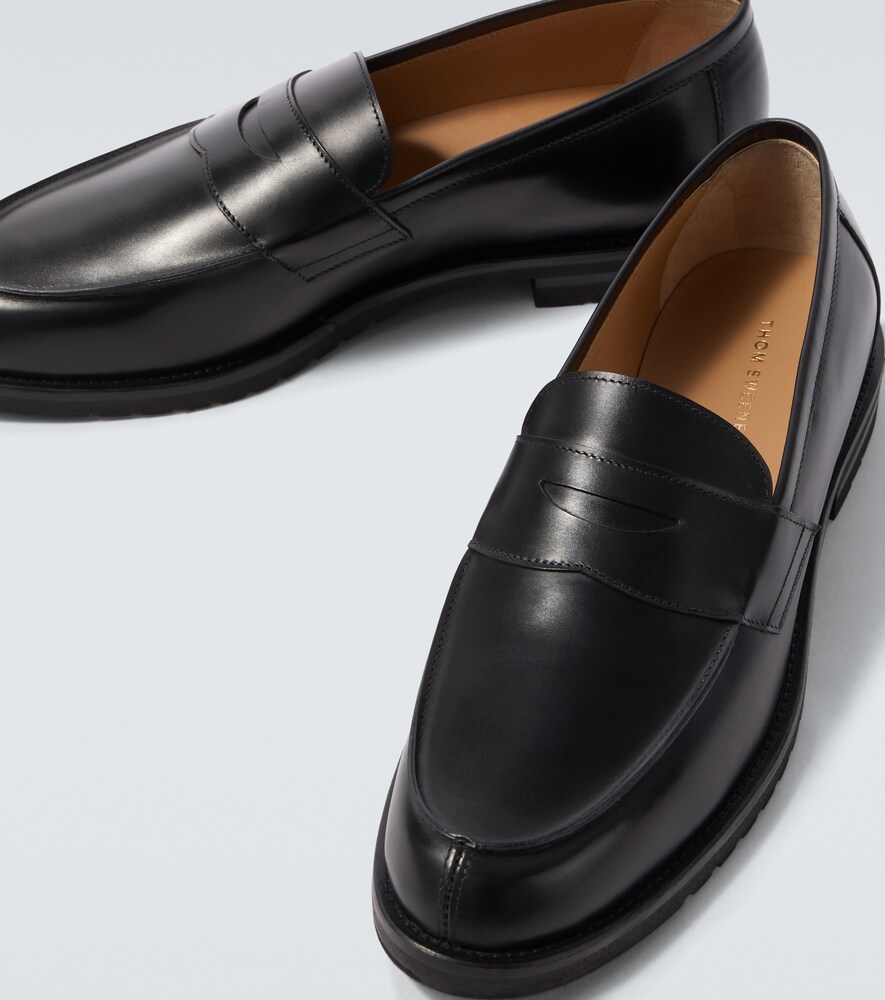  Thom Sweeney Thom Sweeney Leather Penny Loafers 