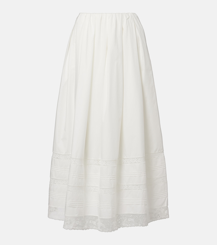 Faithfull Lyon Lace Trimmed Cotton Maxi Skirt