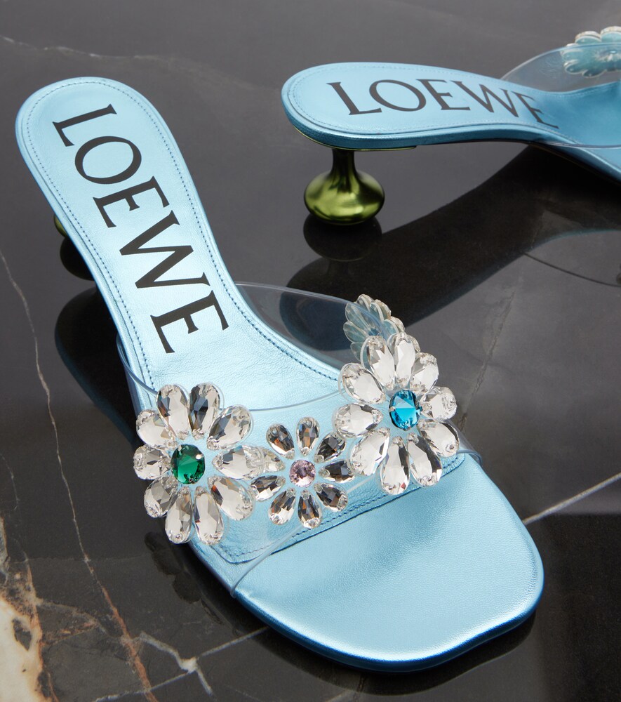  Loewe Loewe Paula's Ibiza Toy Crystal Flowers Mules 