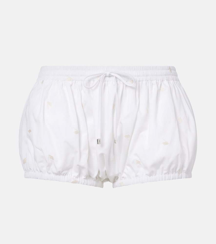 The Attico Embroidered cotton shorts