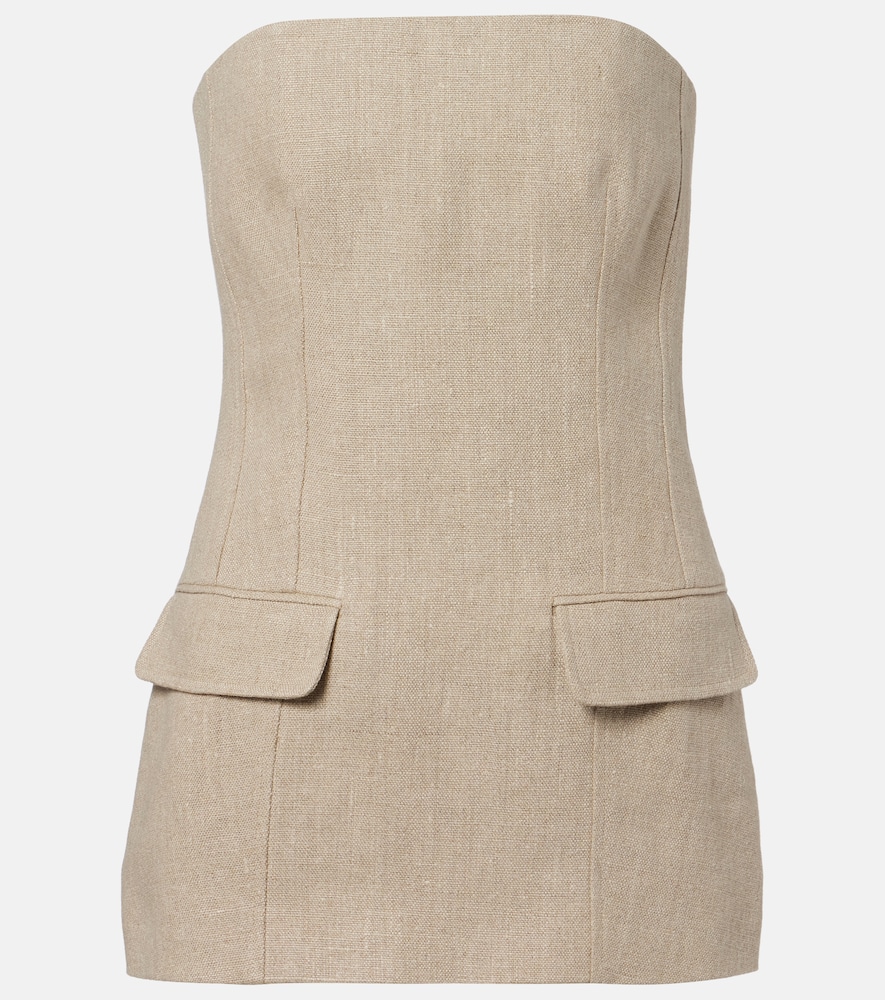 Toteme Strapless linen bustier top