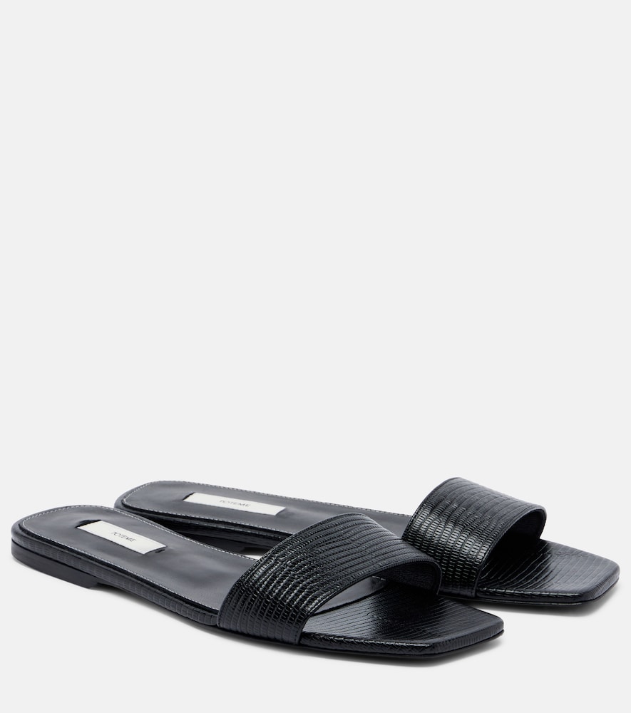 Toteme Lizard-effect leather slides | Thumbnail 7