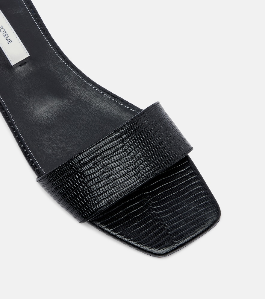  Toteme Toteme Lizard-effect Leather Slides 