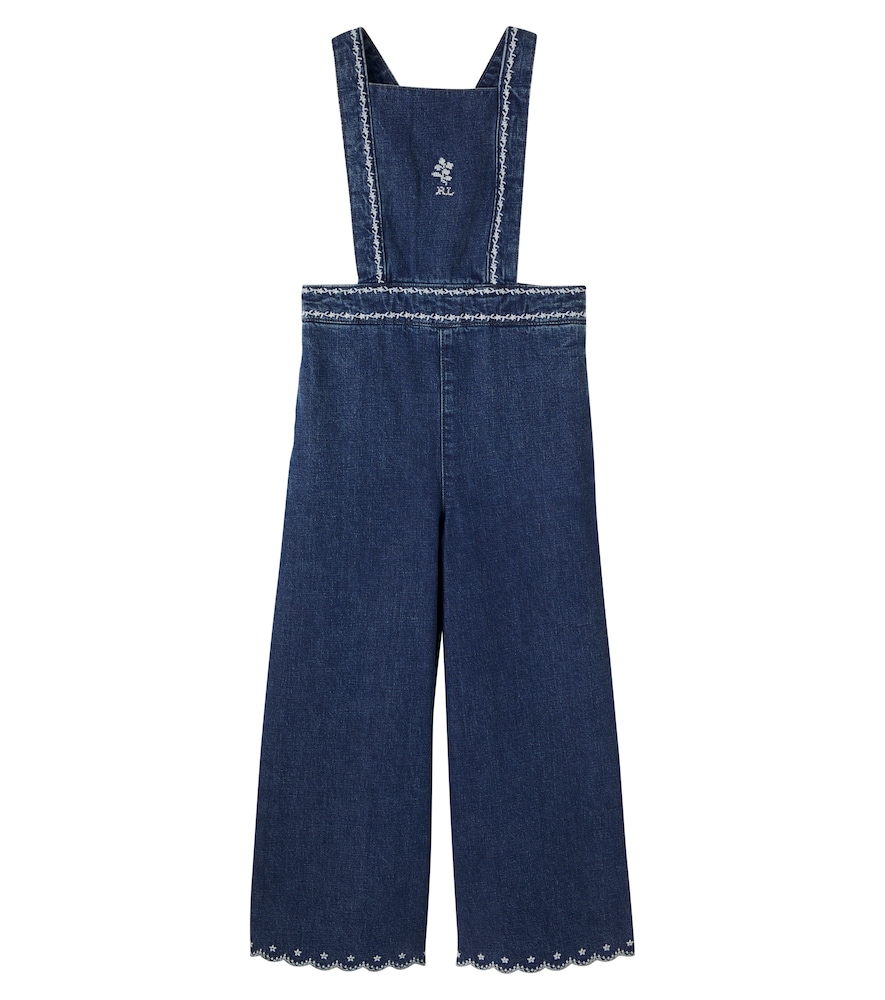 Polo Ralph Lauren Kids Blue Embroidered Denim Jumpsuit Y Size 2 - Mytheresa