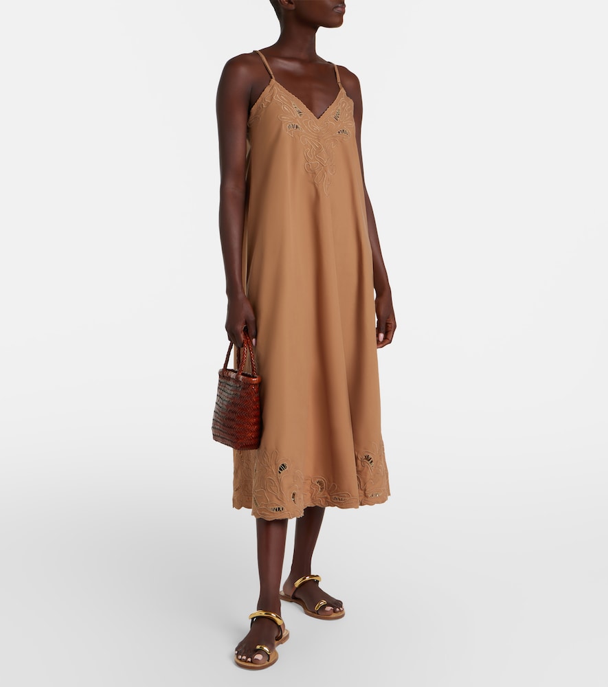 Juliet Dunn Broderie anglaise cotton slip dress