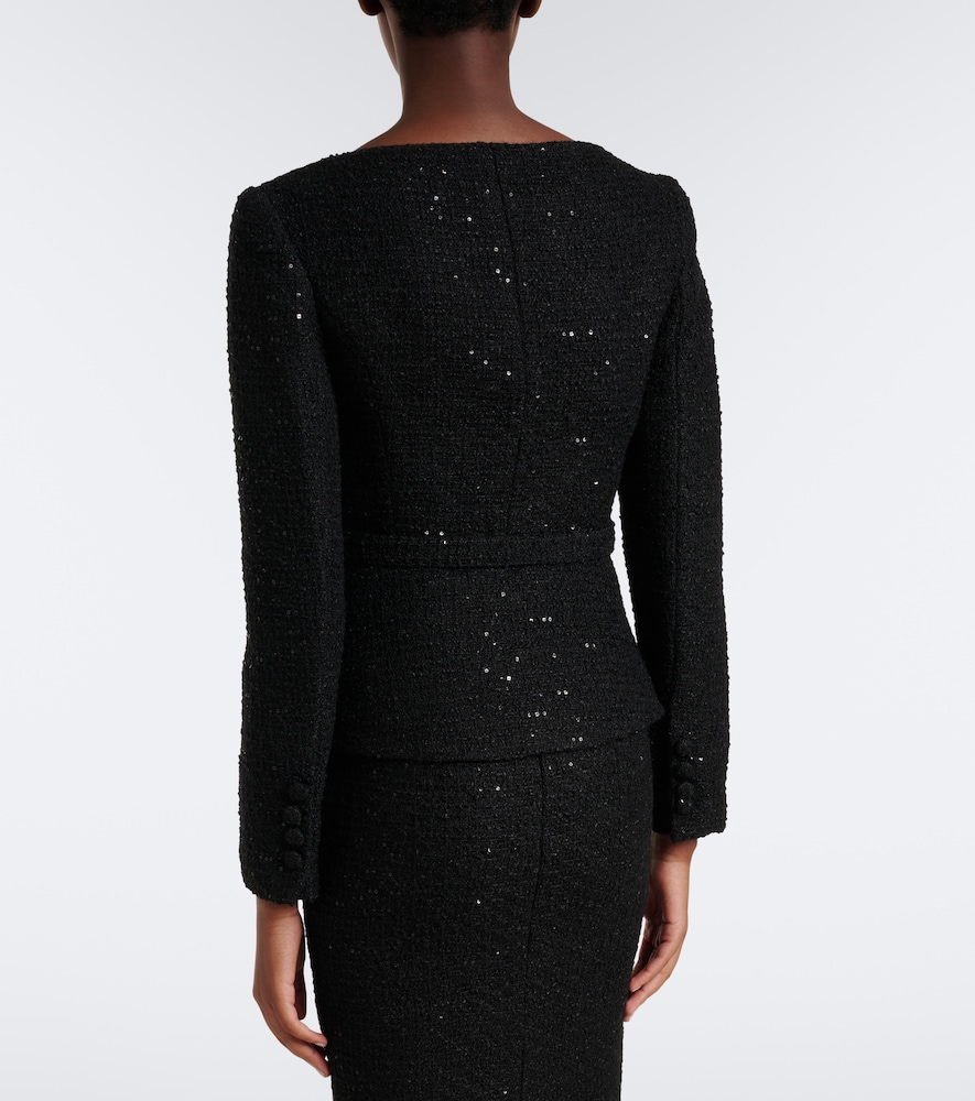 Belted Embellished Bouclé Jacket