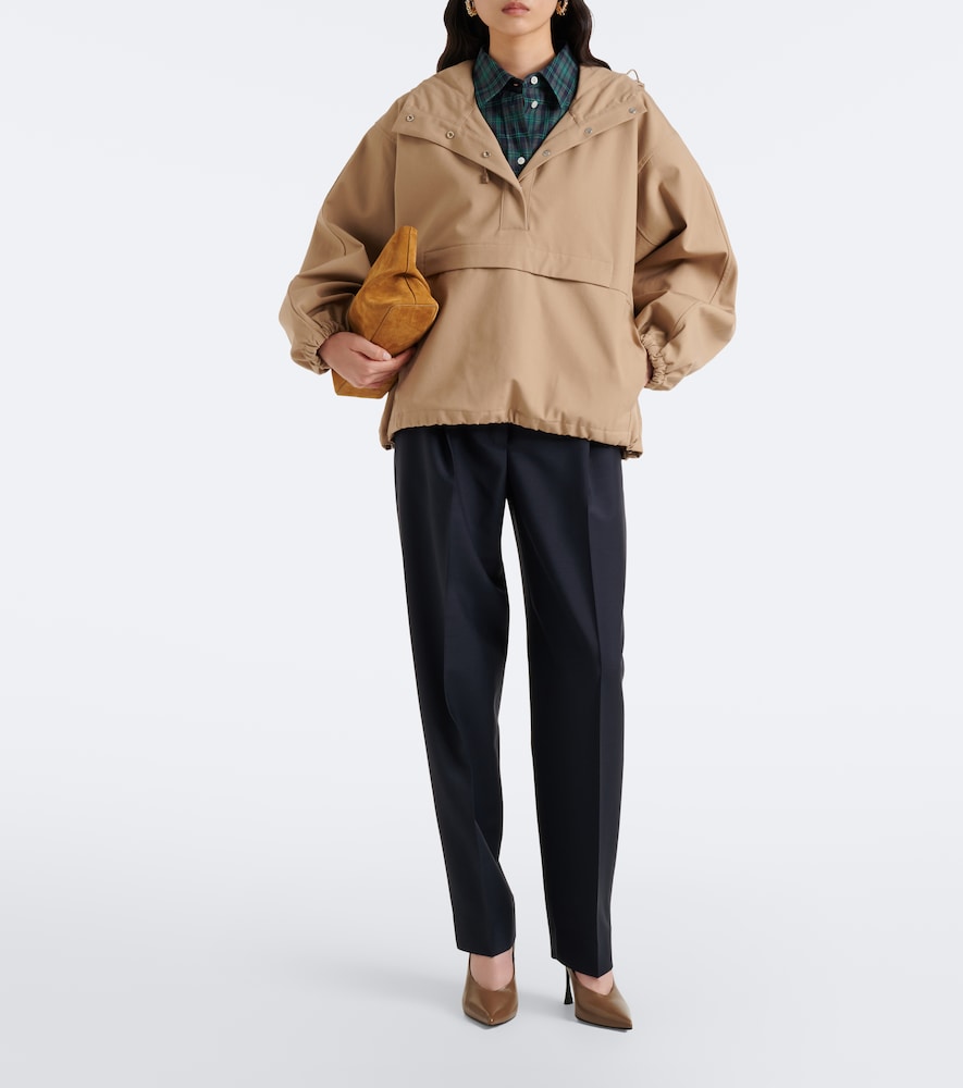 Róhe Hooded Oversized Cotton Half-Zip Jacket