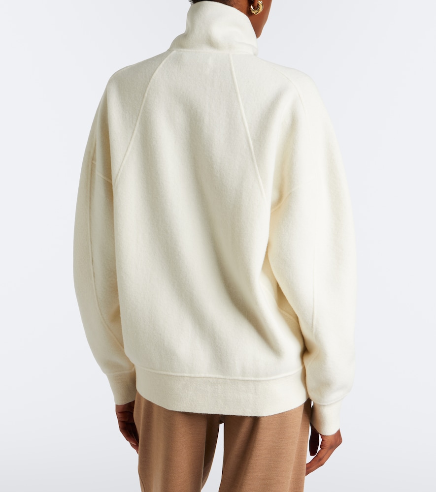And Cashmere-Blend Half-Zip Sweater