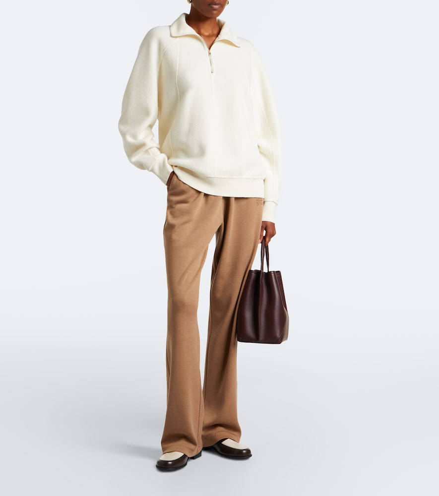 And Cashmere-Blend Half-Zip Sweater
