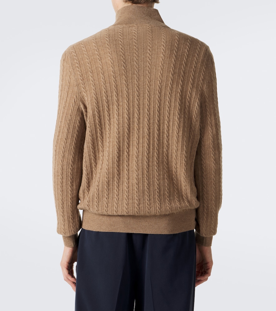 Cable-Knit Cashmere Half-Zip Sweater