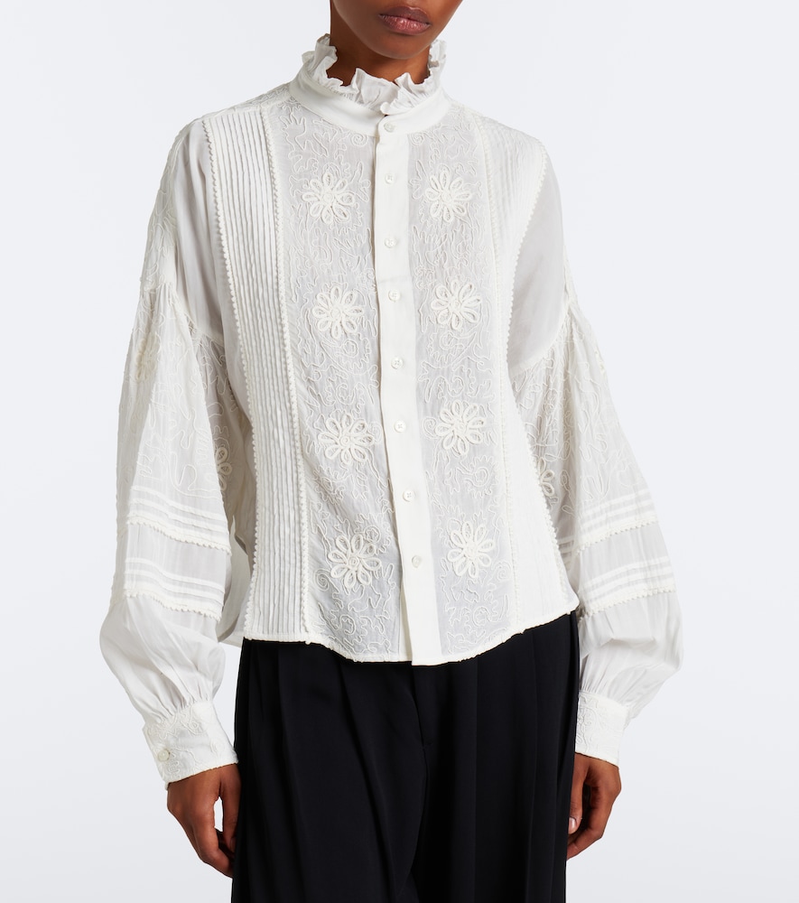 Polo Ralph Lauren Embroidered Ruffled Blouse