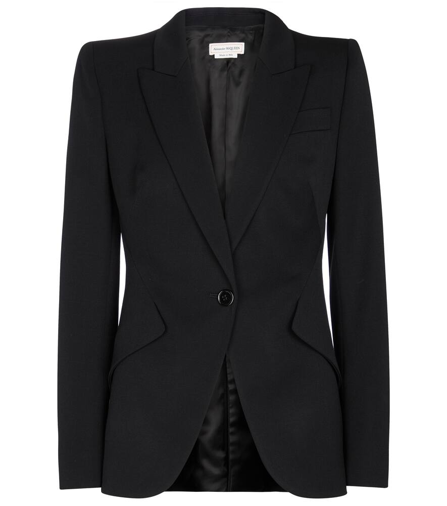 Alexander Mcqueen Fitted-waist Tailored Blazer In Black