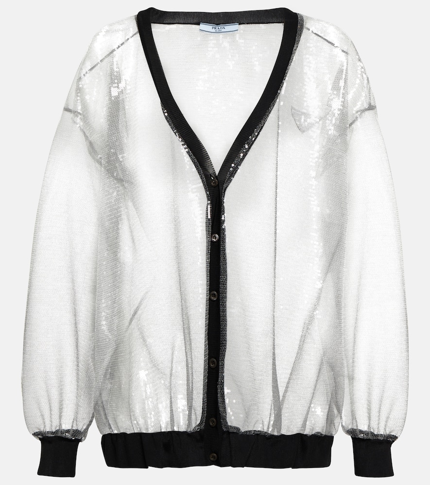 Prada Sequined tulle cardigan