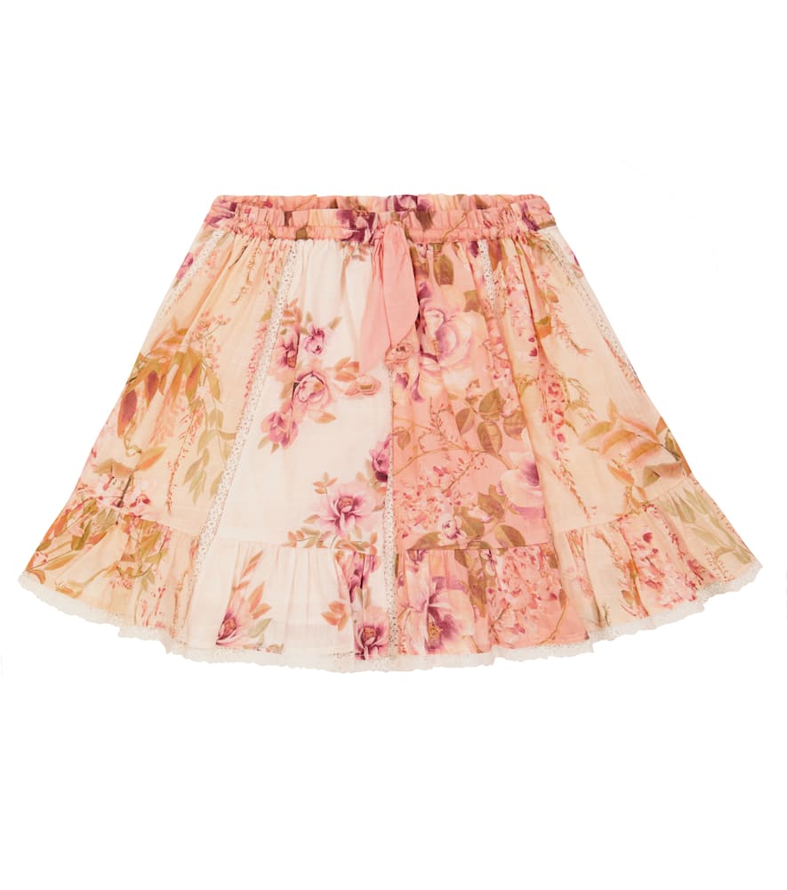 Zimmermann Kids Rosa floral cotton skirt