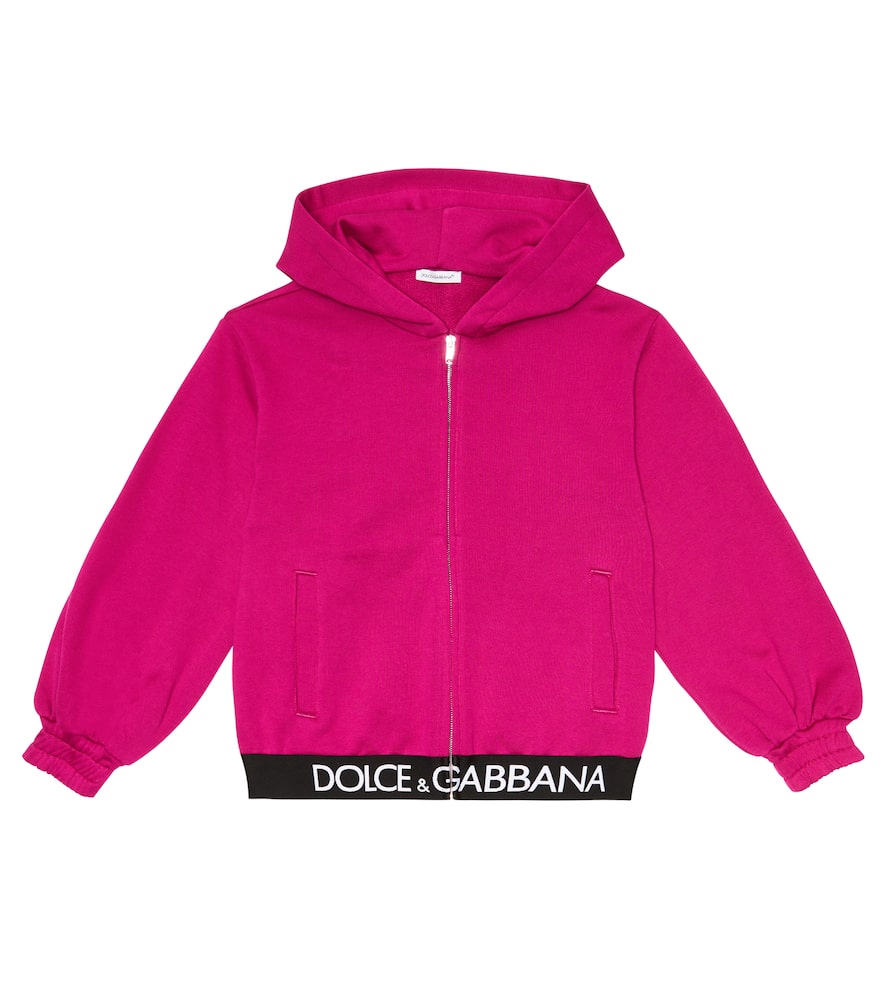 Dolce & Gabbana Kids Logo cotton jersey zip-up hoodie