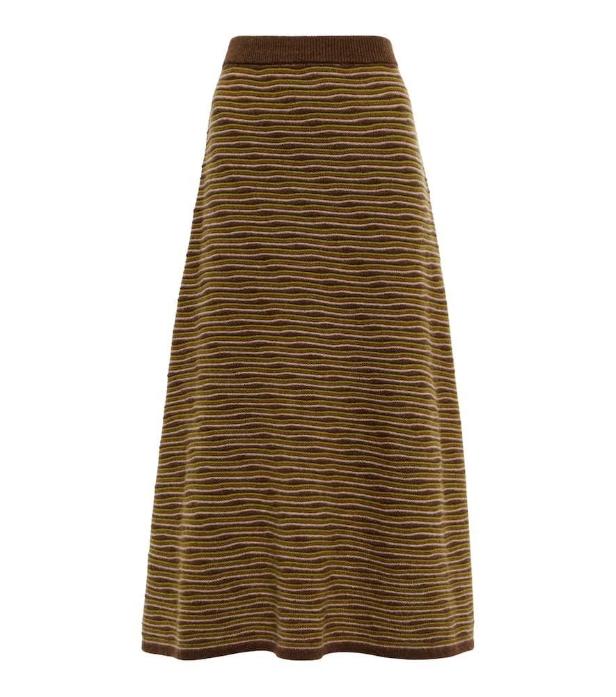 CO Striped cashmere midi skirt