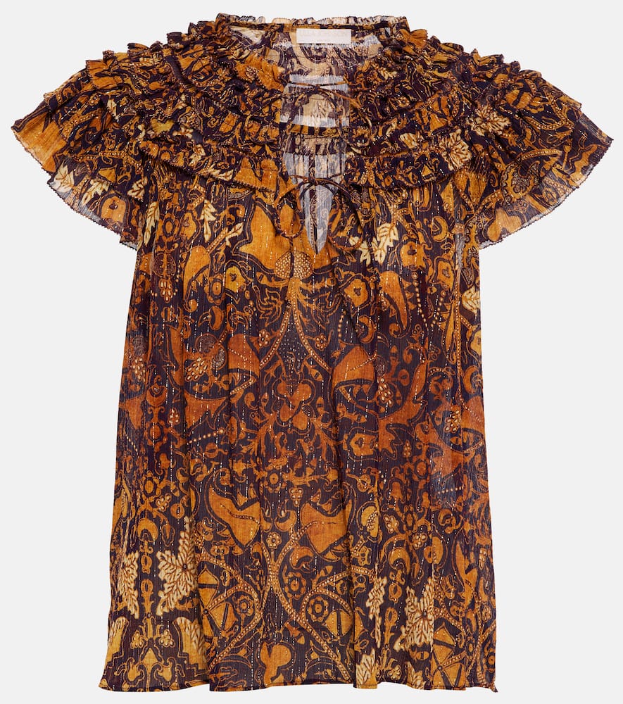 Ulla Johnson Signe ruffle-trimmed chiffon top