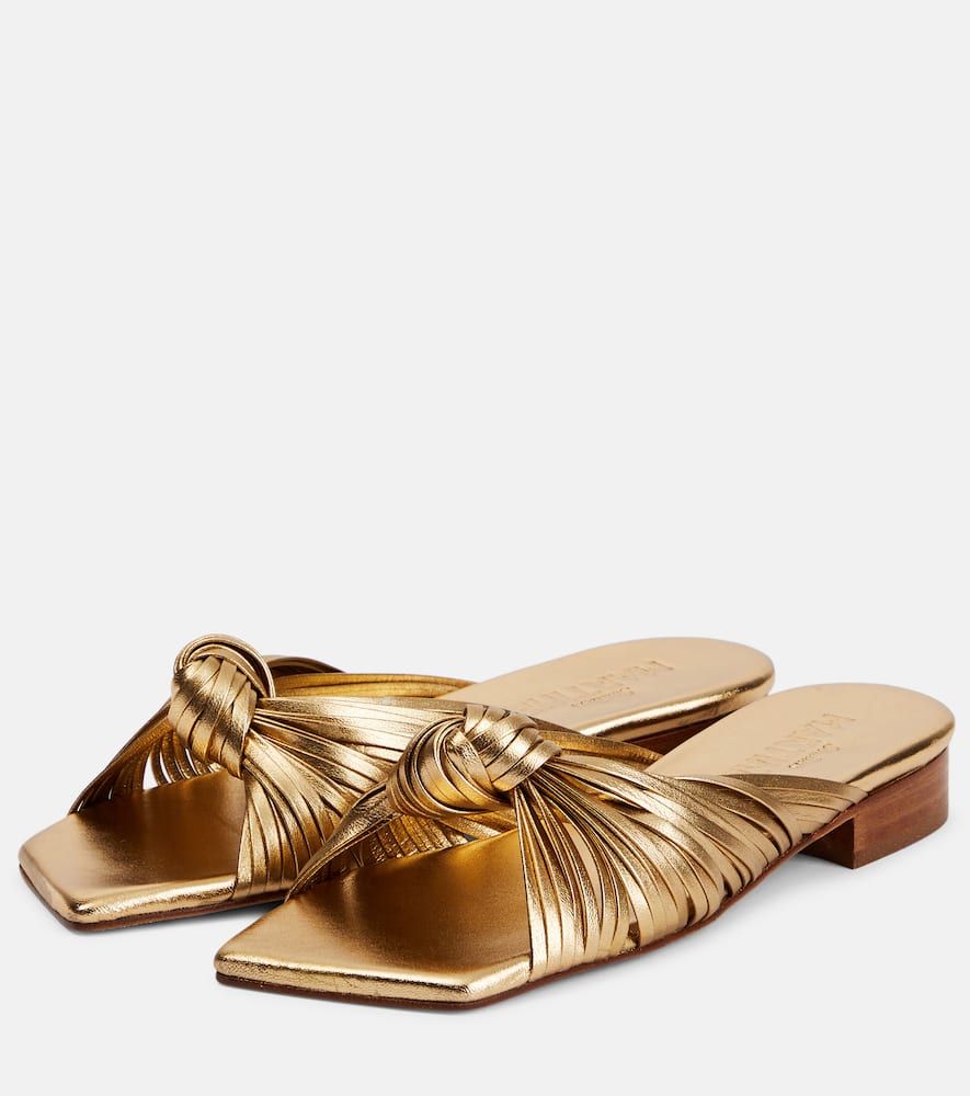 Shop Souliers Martinez Feston Leather Sandals In Gold