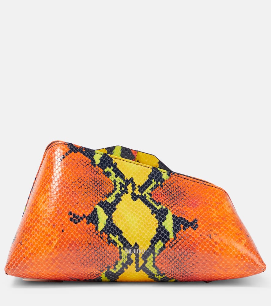 The Attico 8.30 PM snake-effect leather clutch
