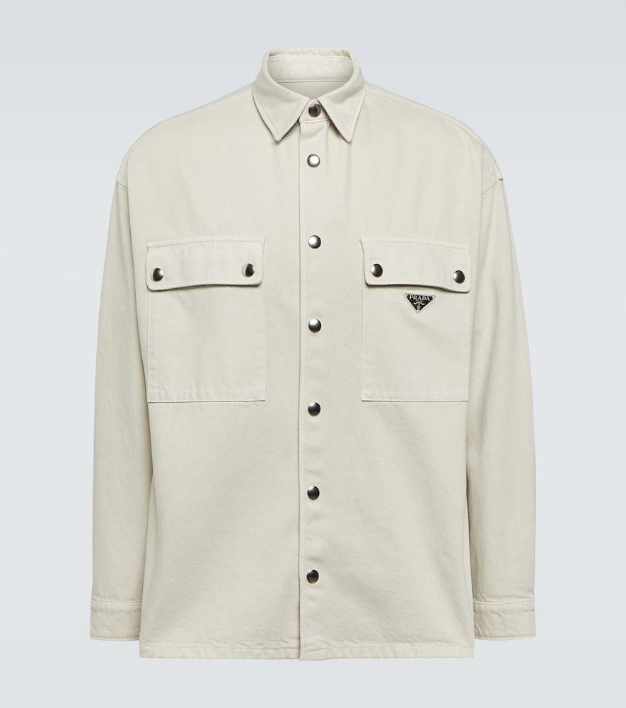 Prada Shirts With Long Sleeves And Chest Pocket In Neutrals