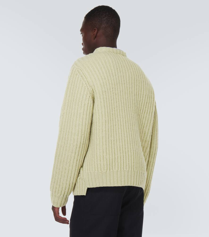 Shop Dries Van Noten Cable-knit Wool Sweater In Green