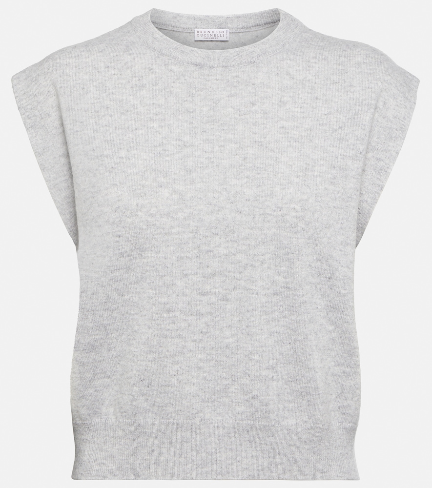 Brunello Cucinelli Women's Beige Knitted Cashmere Vest Uk Size 6