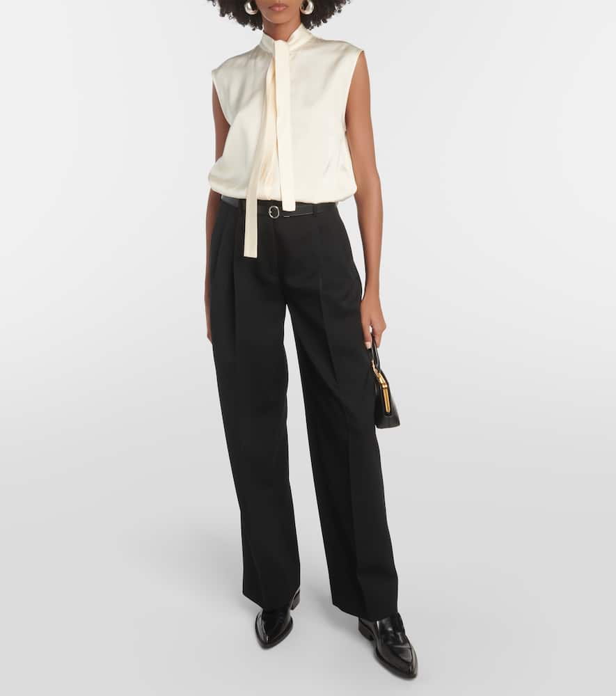 Jil Sander High-rise Virgin Wool Pants In Black