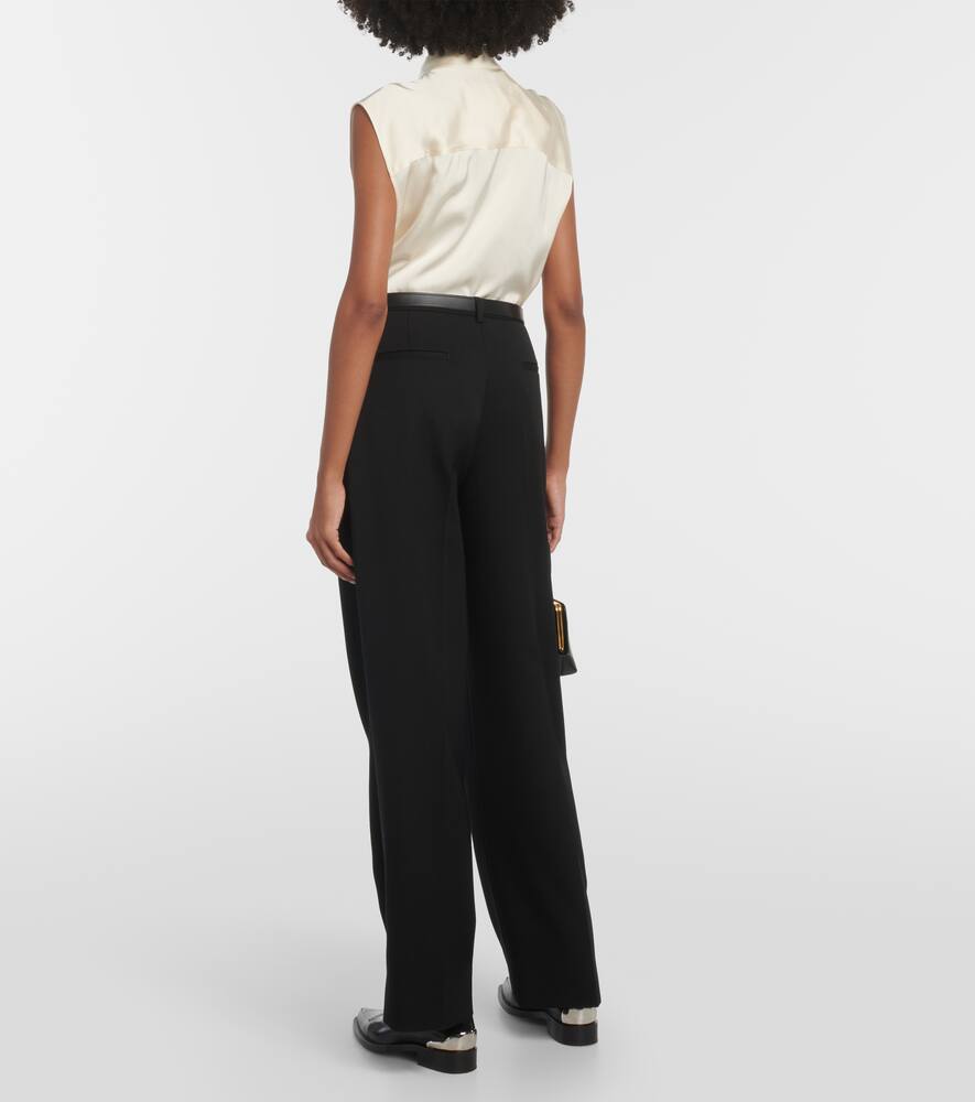 Shop Jil Sander High-rise Virgin Wool Pants In Black