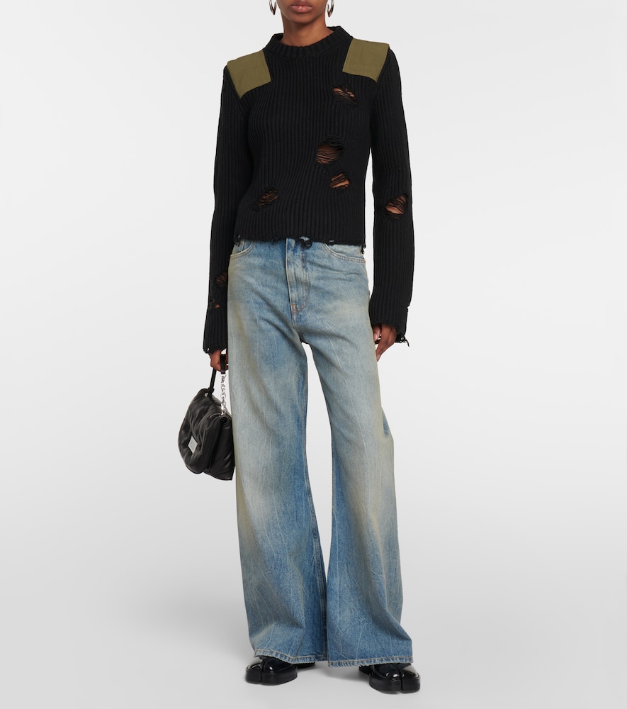  Mm6 Maison Margiela Mm6 Maison Margiela Pullover Aus Baumwolle Und Wolle 