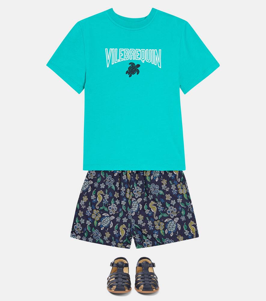 Vilebrequin Mosaïque Printed Cotton Shorts In Multicoloured