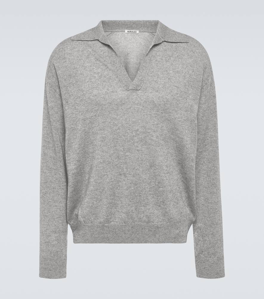 Auralee Cashmere and silk polo shirt