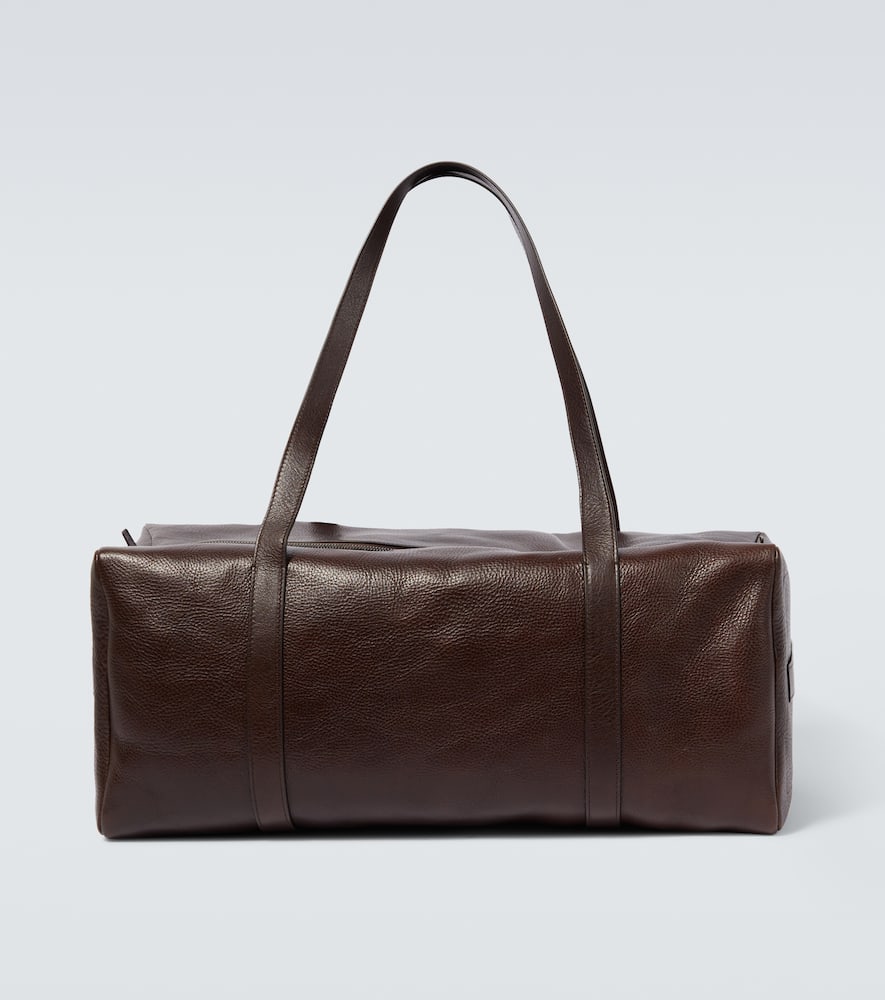 The Row Gio Leather Duffel Bag In Brown