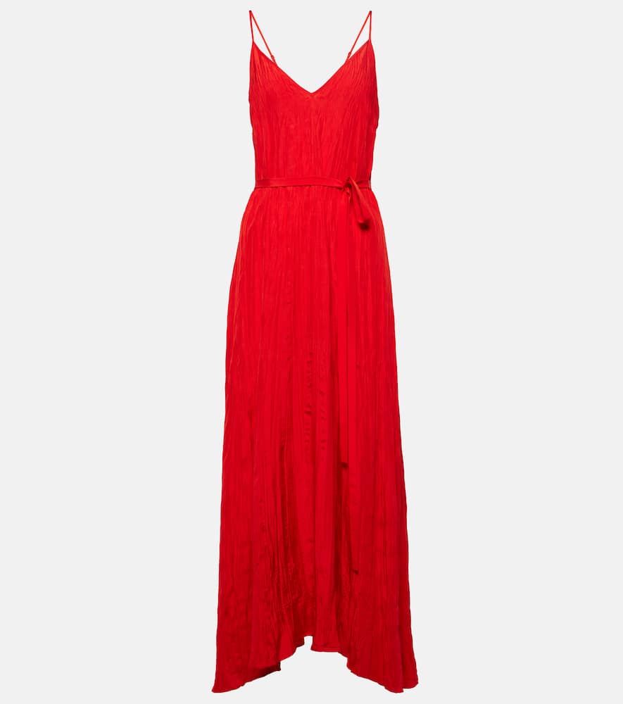 Shop Joseph Daniele Silk Maxi Dress In Crimson