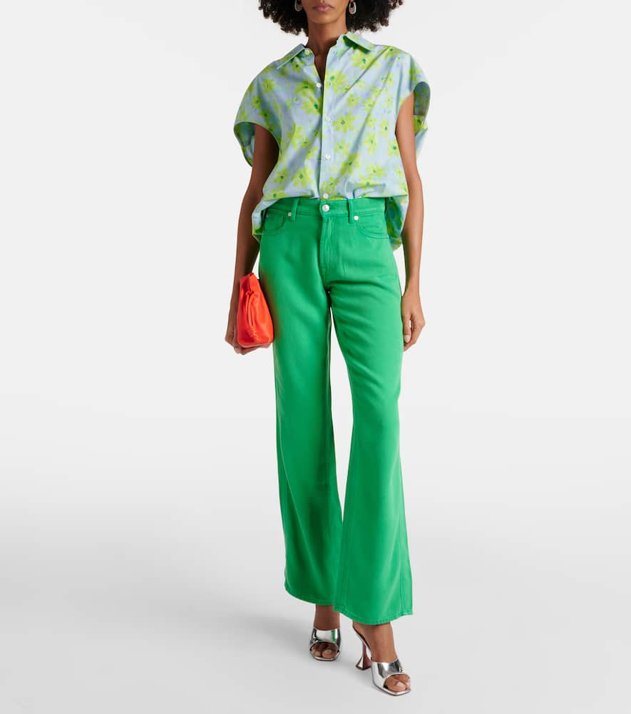 7 For All Mankind Tess High-rise Straight Jeans In Green