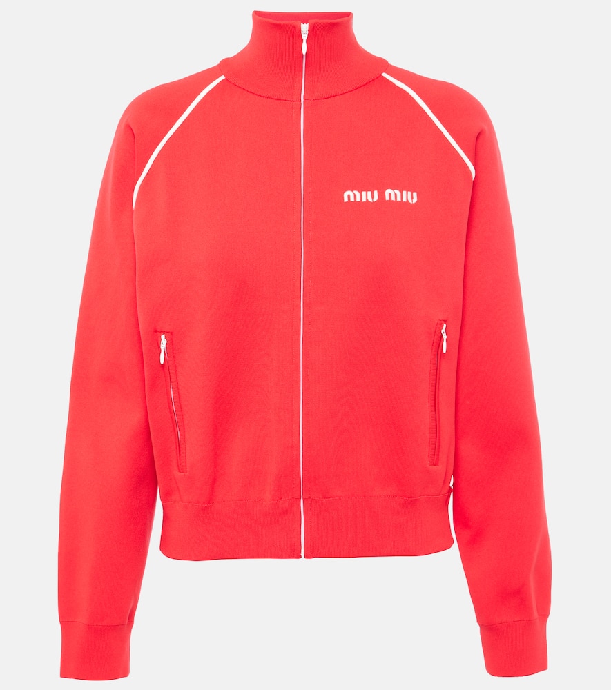 Miu Miu Logo fleece track jacket