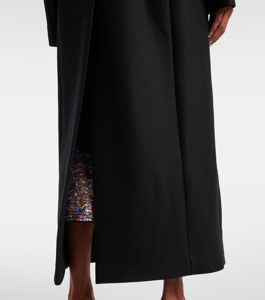 Shop Dries Van Noten Wool-blend Coat In Black