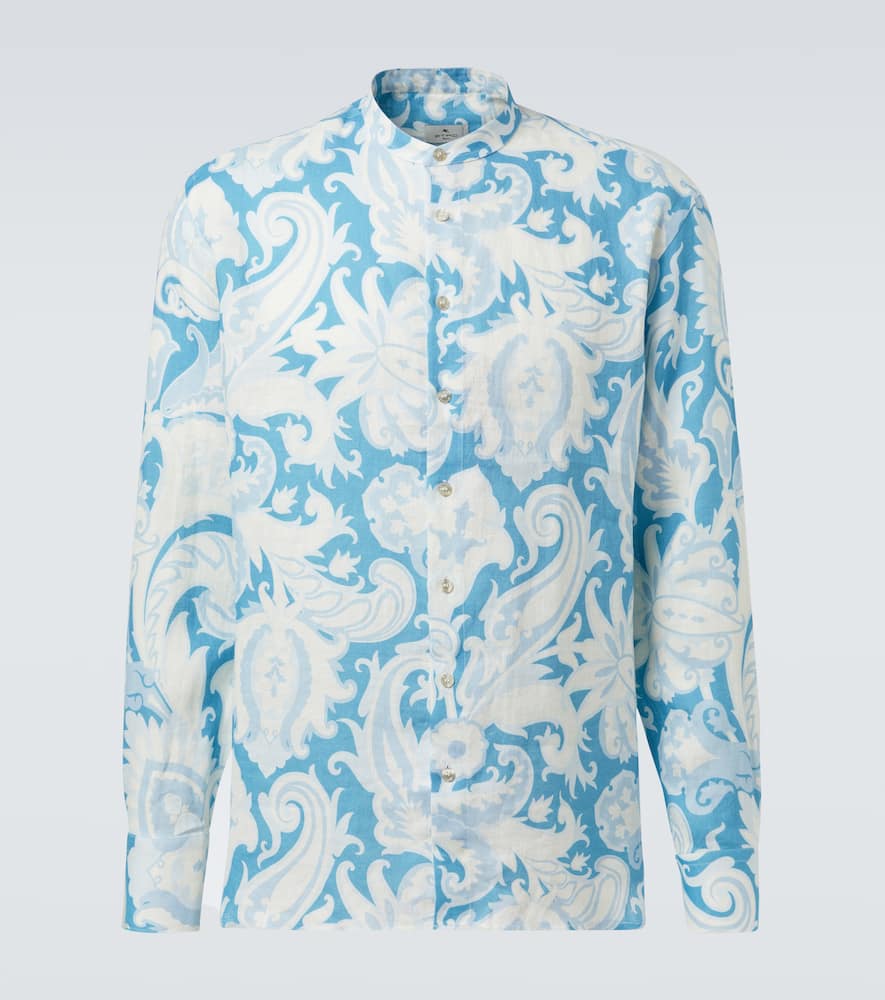 Etro Patterned Light Blue Shirt In Blue