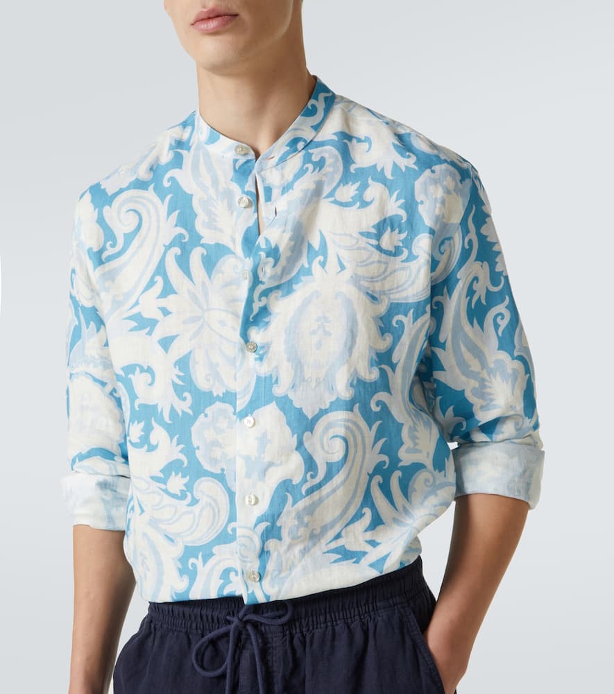 Etro Patterned Light Blue Shirt In Blue